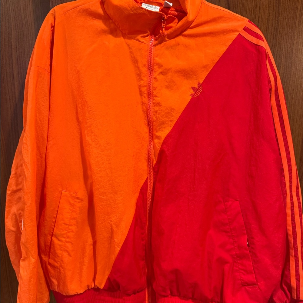 XL- Adidas Prime Green orange windbreaker ￼
